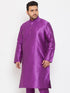 Men's Plus Size Purple Silk Blend Kurta